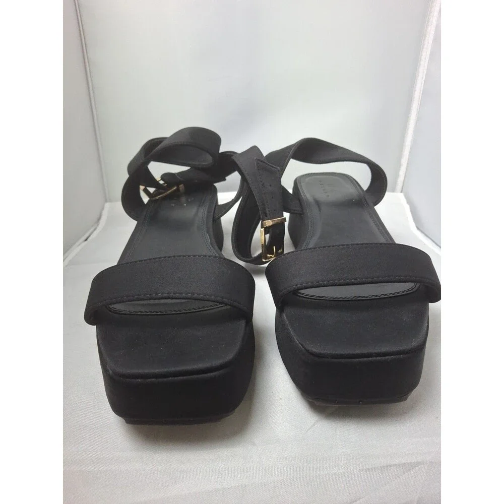 ASOS DESIGN black Ankle Strap Sandals Size 8 W